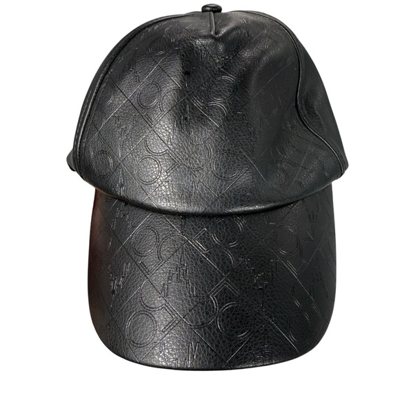 Walt Disney World 50th Anniversary Logo Black Baseball Cap Hat faux leather - Picture 1 of 4